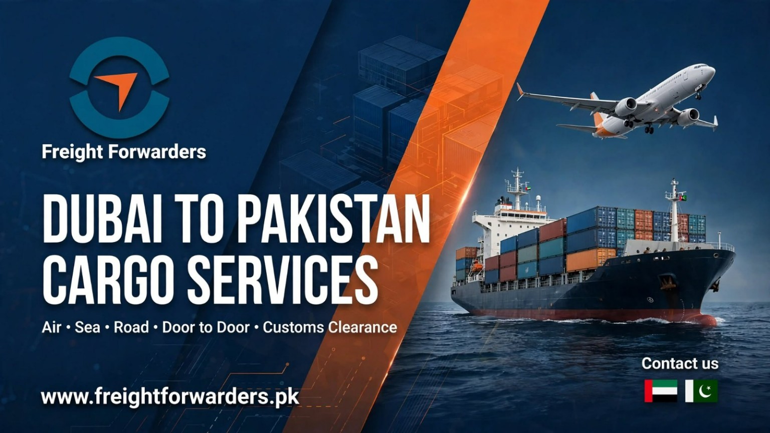 Dubai to Pakistan door-to-door cargo service by freight forwarders.