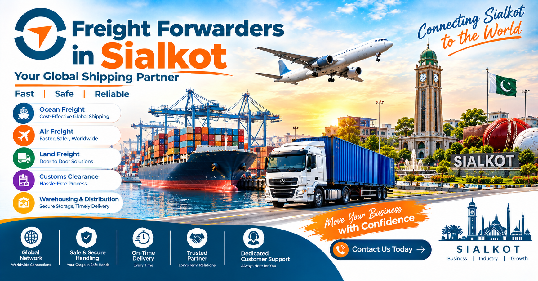 Freight forwarders in Sialkot providing air, sea and land cargo services
