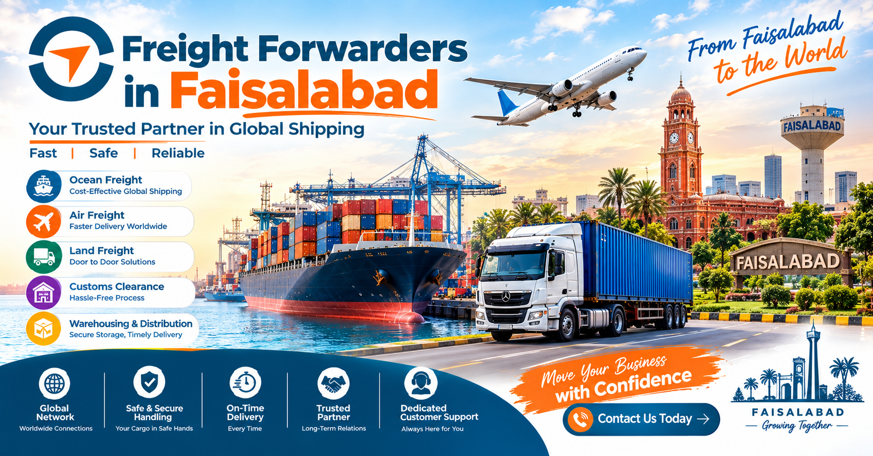 Freight forwarders in Faisalabad providing air, sea and land cargo services