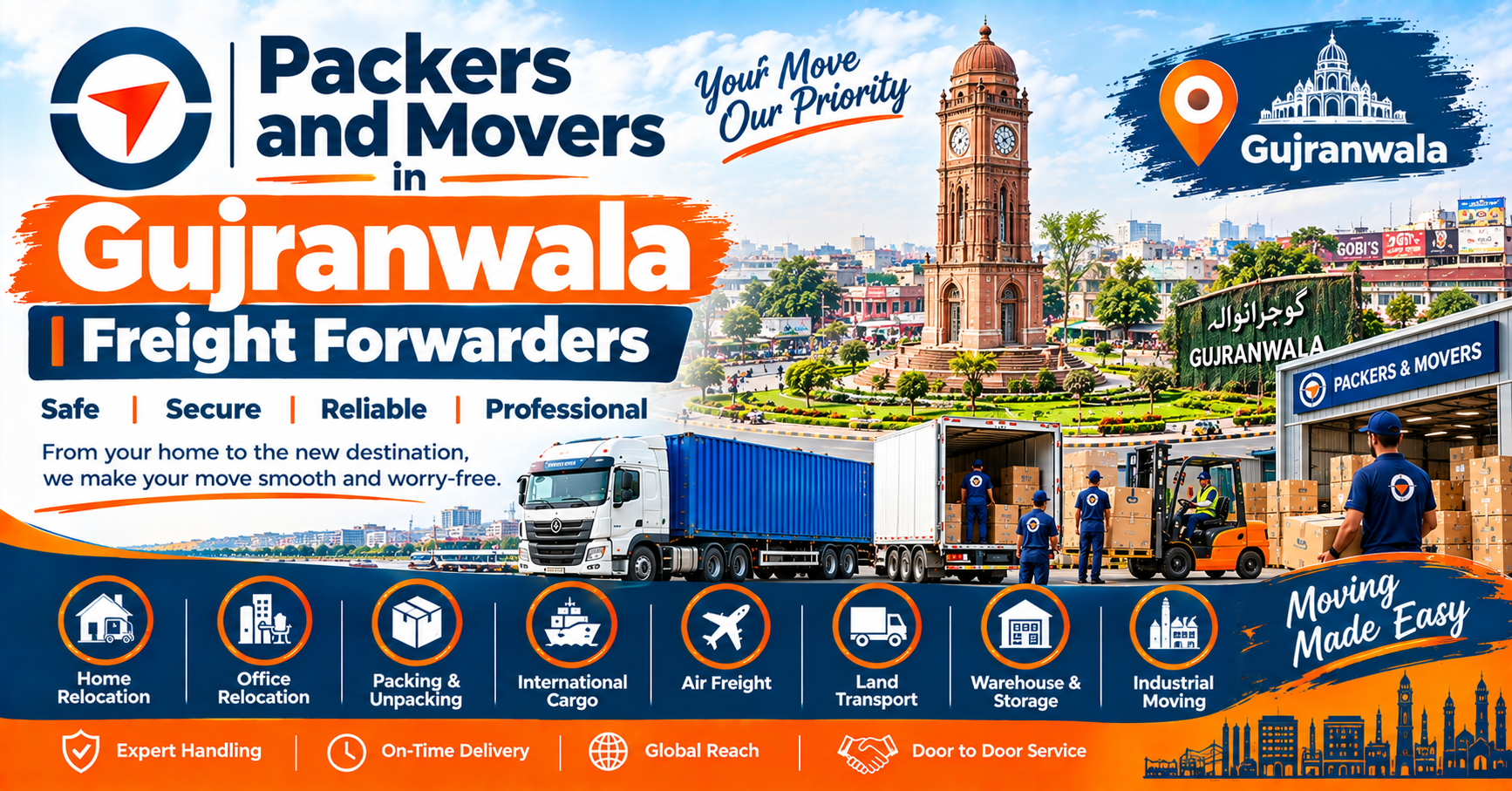 packers and movers in Gujranwala by freight forwarders